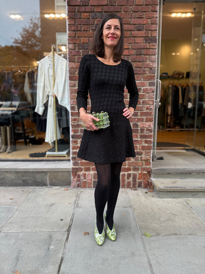 SONIA RYKIEL Metallic Dot LS Dress / M