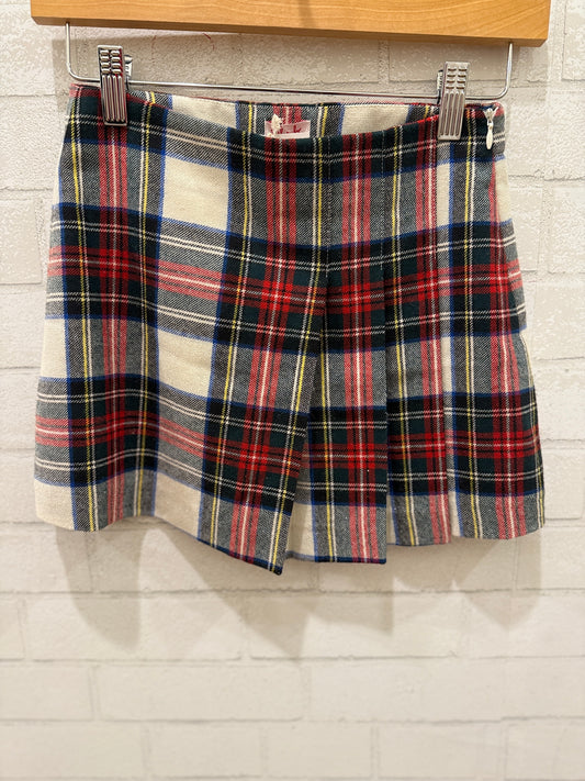 IL GUFO tartan pleated mini skirt/ 10Y