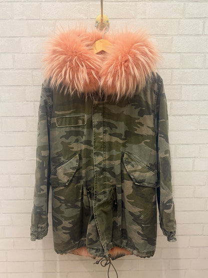 MR&MRS ITALY Camouflage Parka w. Pink Fox Fur Lining / Size M