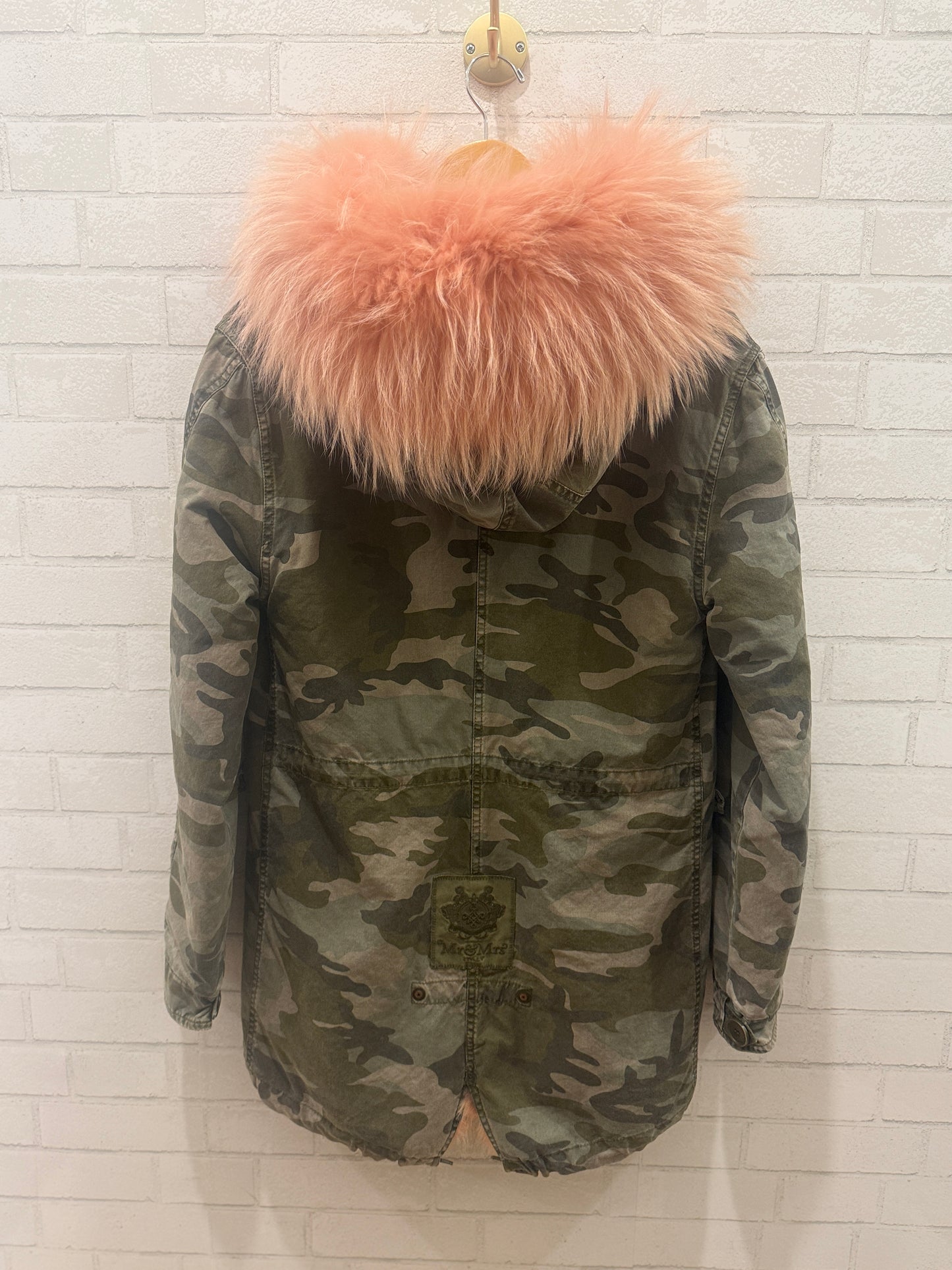 MR&MRS ITALY Camouflage Parka w. Pink Fox Fur Lining / Size M