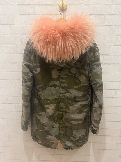 MR&MRS ITALY Camouflage Parka w. Pink Fox Fur Lining / Size M