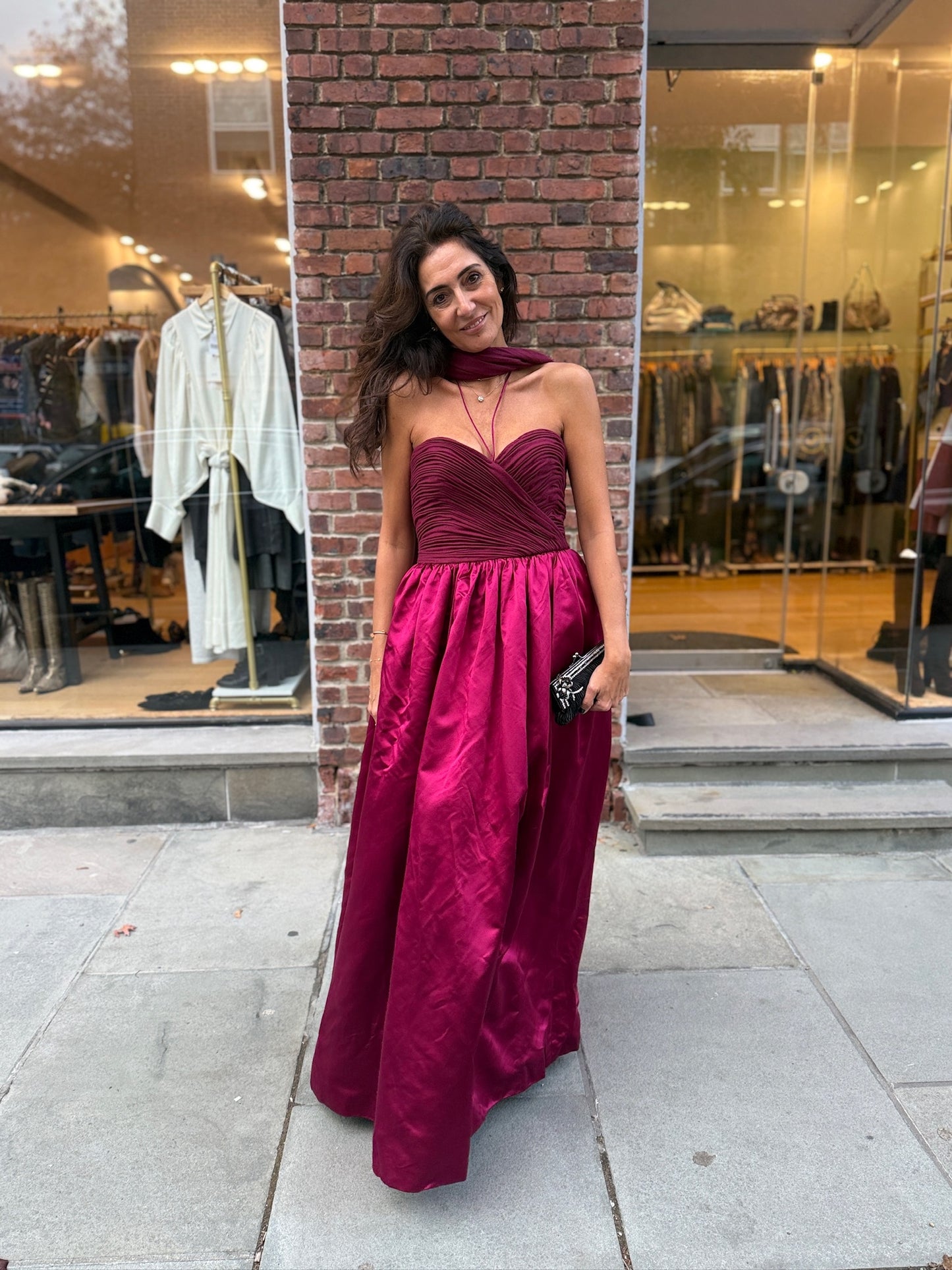 OSCAR DE LA RENTA Bustier Evening Dress + Scarf/ US:12-EU:40