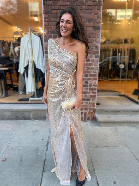 RENE RUIZ one shoulder gown / L-US12