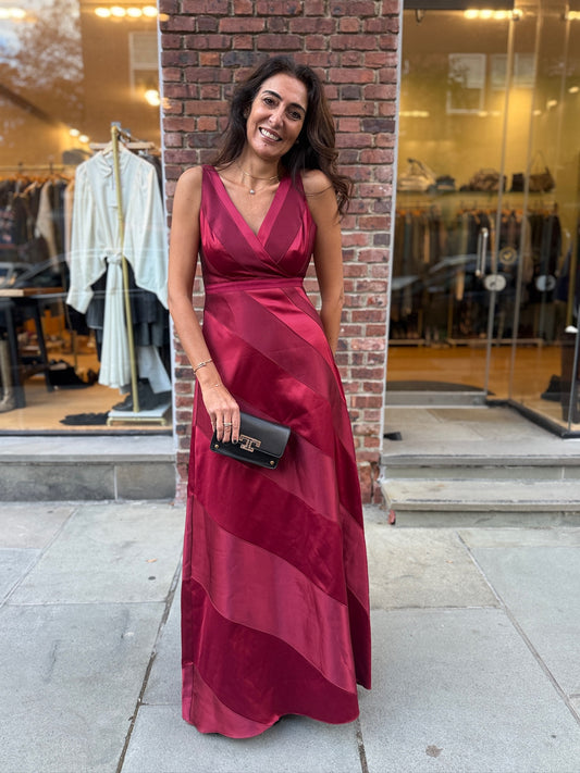 ADRIANNA PAPELL Burgundy Long Dress / XS-US2