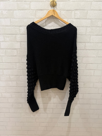 SONIA RYKIEL Textured Sleeves Cardigan / L