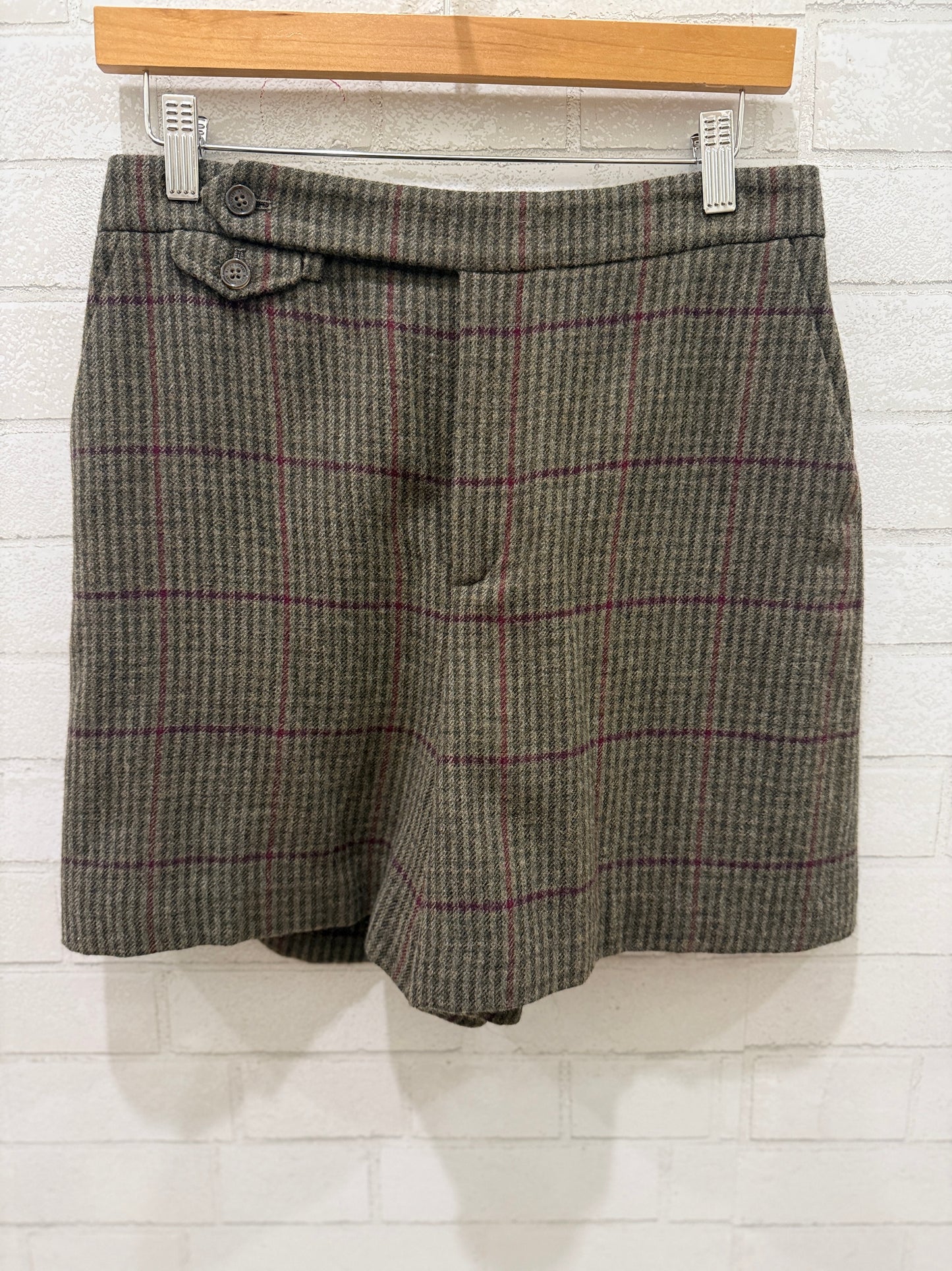 RALPH LAUREN Plaid Tweed Shorts / XS-US2