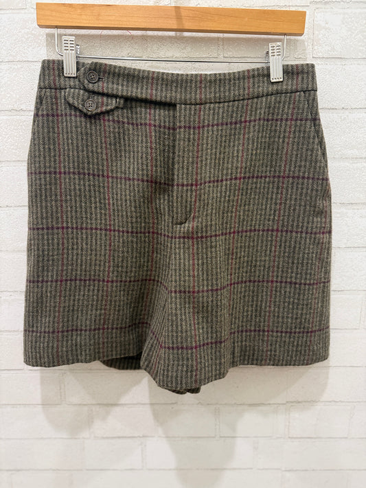 RALPH LAUREN Plaid Tweed Shorts / XS-US2
