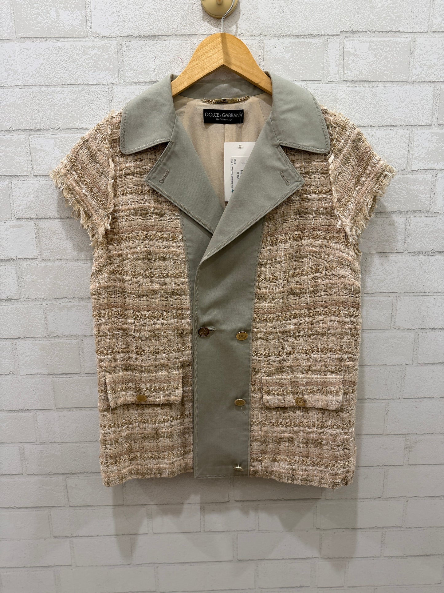 DOLCE & GABBANA Tweed Vest / M -IT44