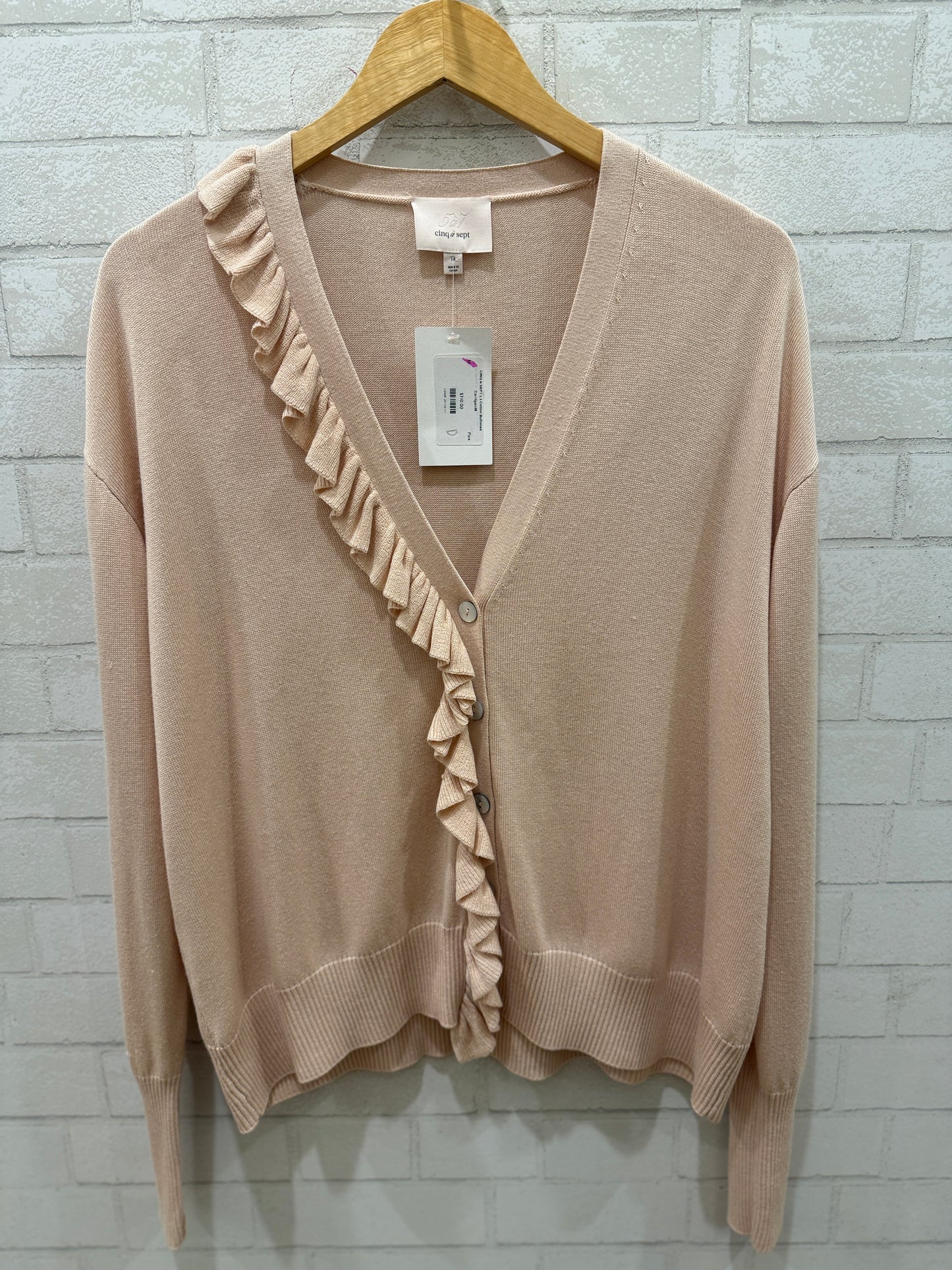 CINQ A SEPT LS Cotton Buttoned Cardigan/M