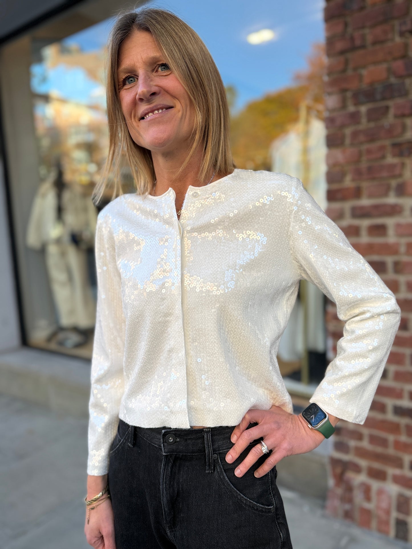 THEORY NWT Sequin Cardigan / S