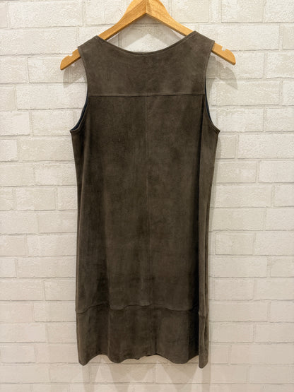 BRUNELLO CUCINELLI Leather Sleeveless Midi Dress/M-US6