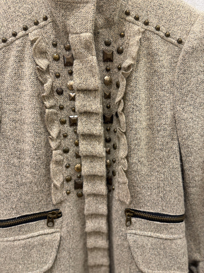 NANETTE LEPORE NWT Wool Coat With Stones/ S-36