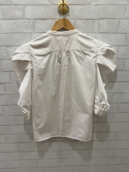 MARIACHER Cotton White 3/4 Balloon Sleeves / M