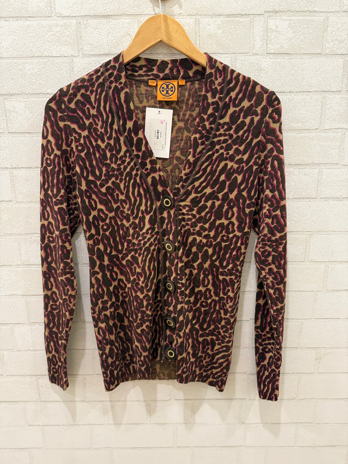 TORY BURCH Leopard Print Cardigan / S