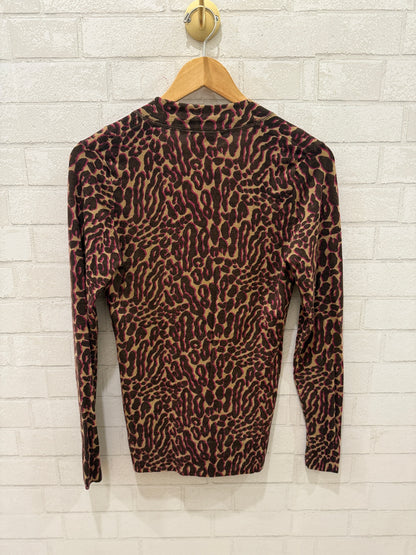 TORY BURCH Leopard Print Cardigan / S
