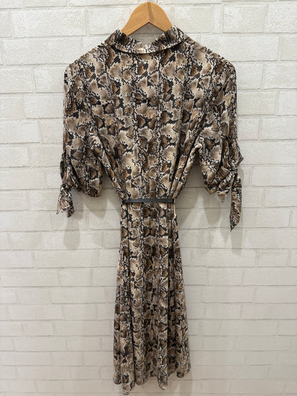 ALTUZARRA Silk #/4 Sleeves Snake Print Dress / Size US L-EUR 42