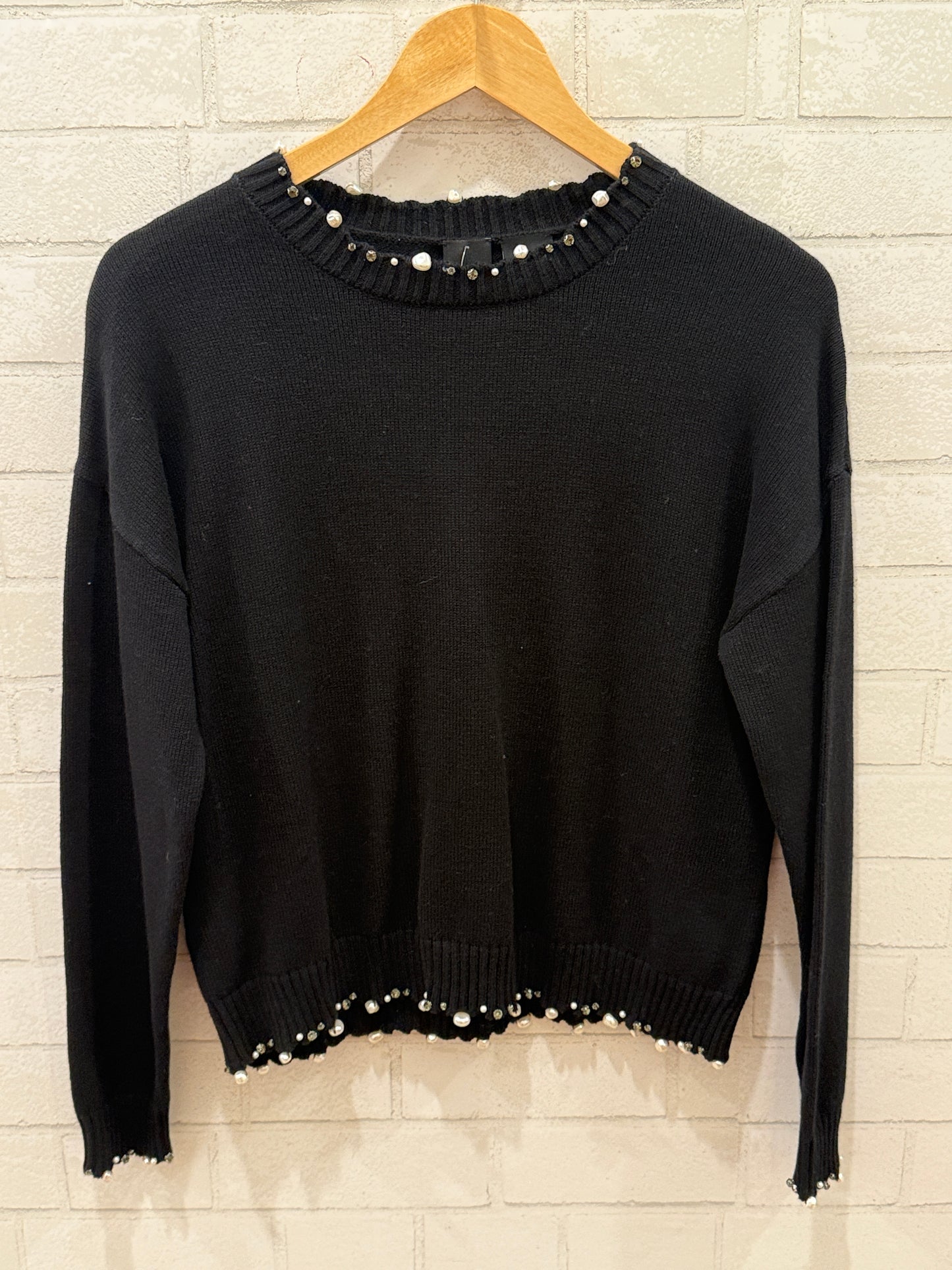 PINKO Cashmere & Cotton Ls Beaded Sweater/S