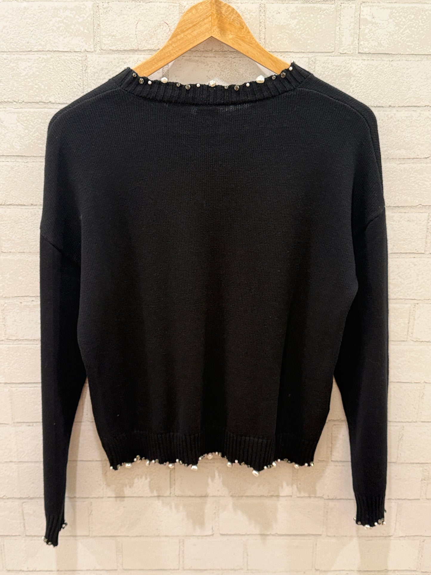 PINKO Cashmere & Cotton Ls Beaded Sweater/S