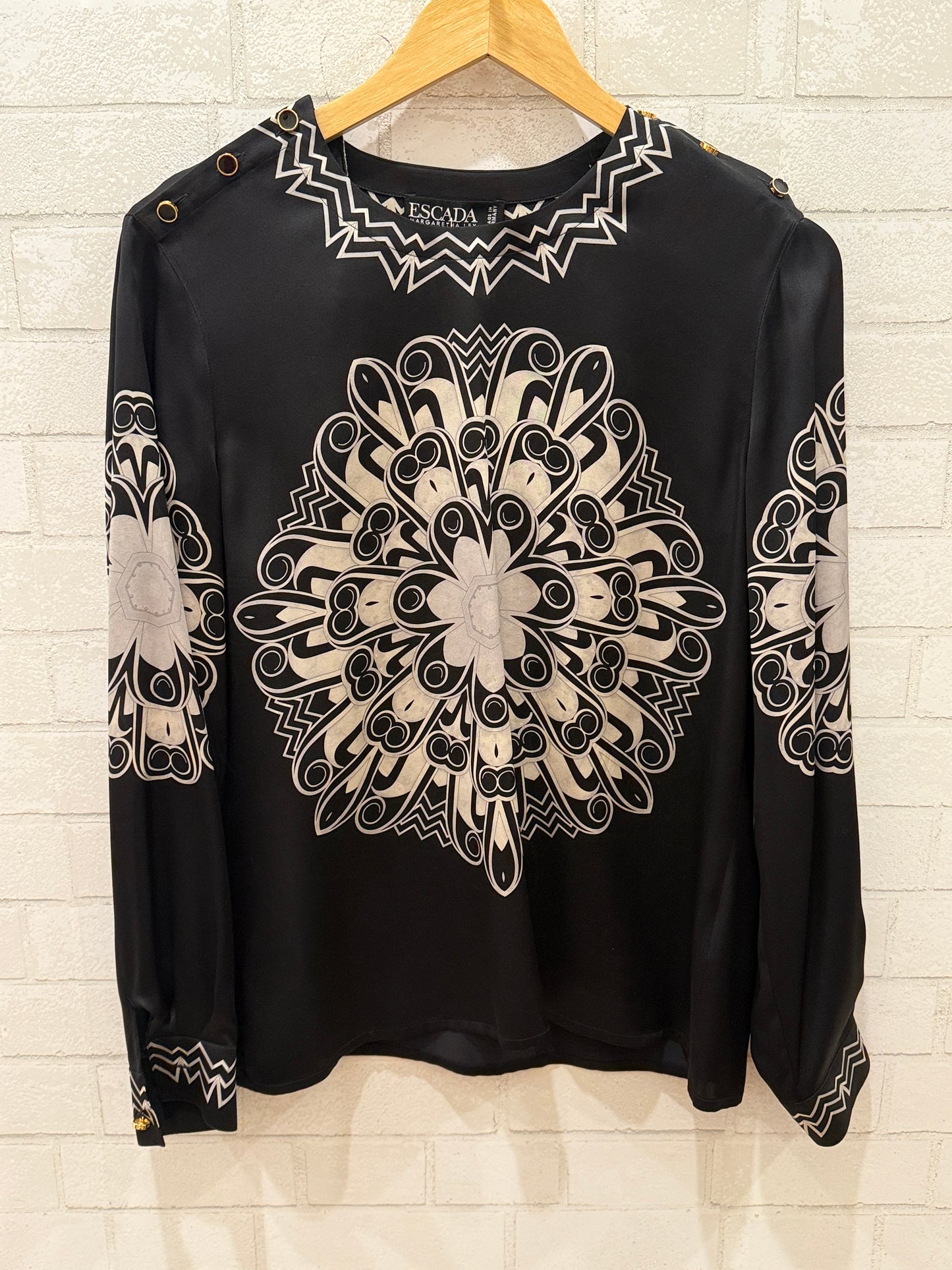 ESCADA LS Printed Silk Blouse / M