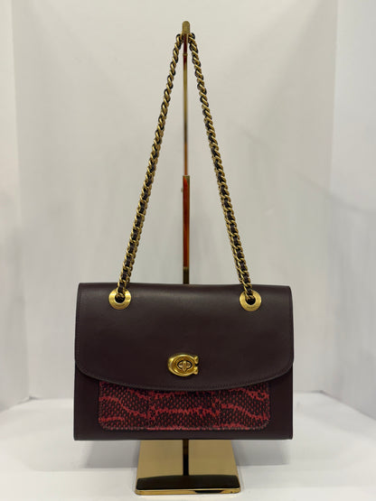 COACH NWT Crossbody Parker Bag with Snakeskin Details