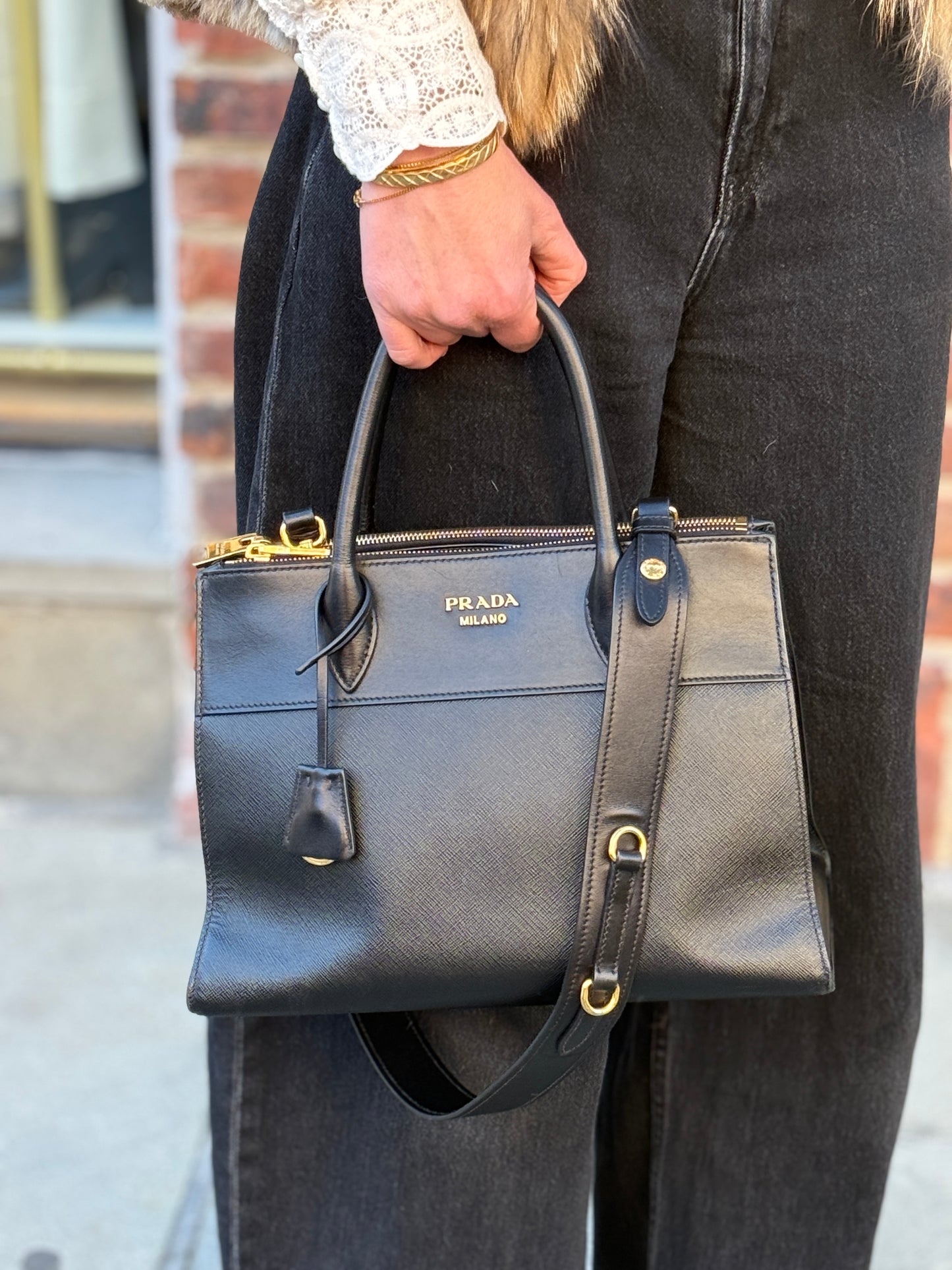 PRADA Saffiano Leather Handbag / OS