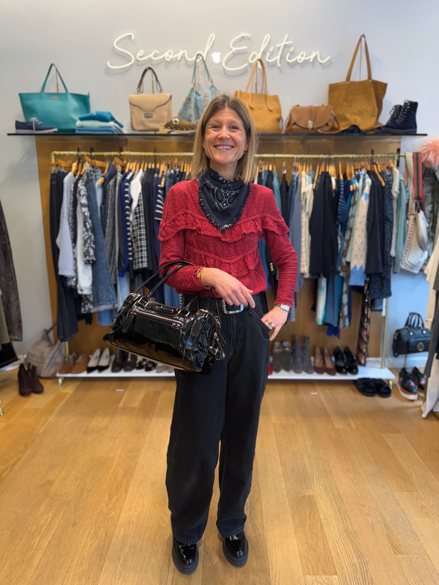 DOLCE& GABBANA Patent Miss Easy Way Satchel Bag/OS