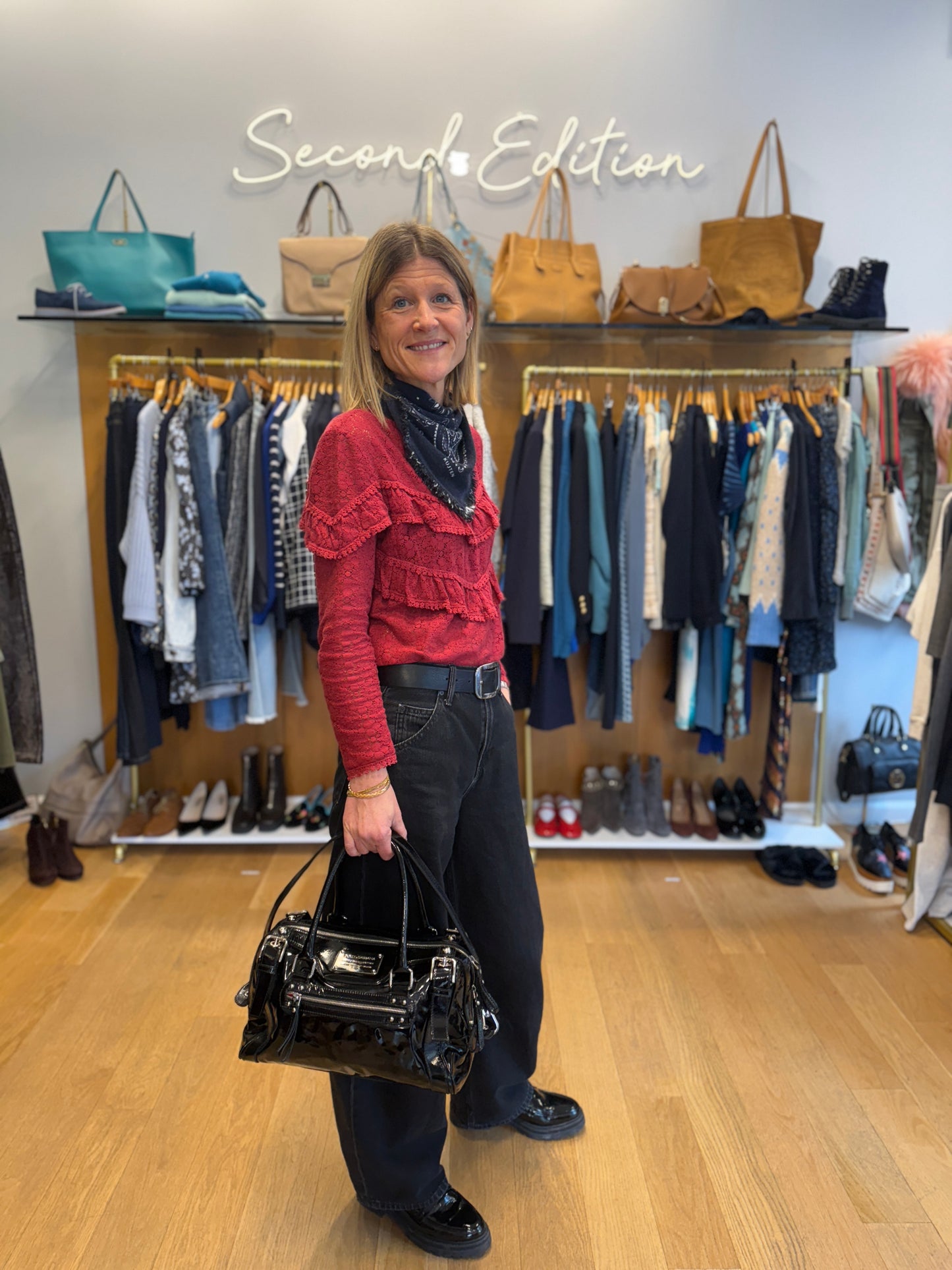 DOLCE& GABBANA Patent Miss Easy Way Satchel Bag/OS