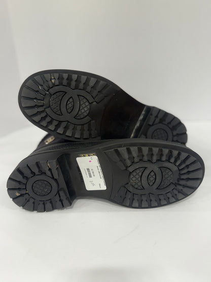 CHANEL NWT Suede & Leather Combat Boots/ US8.5-EU39