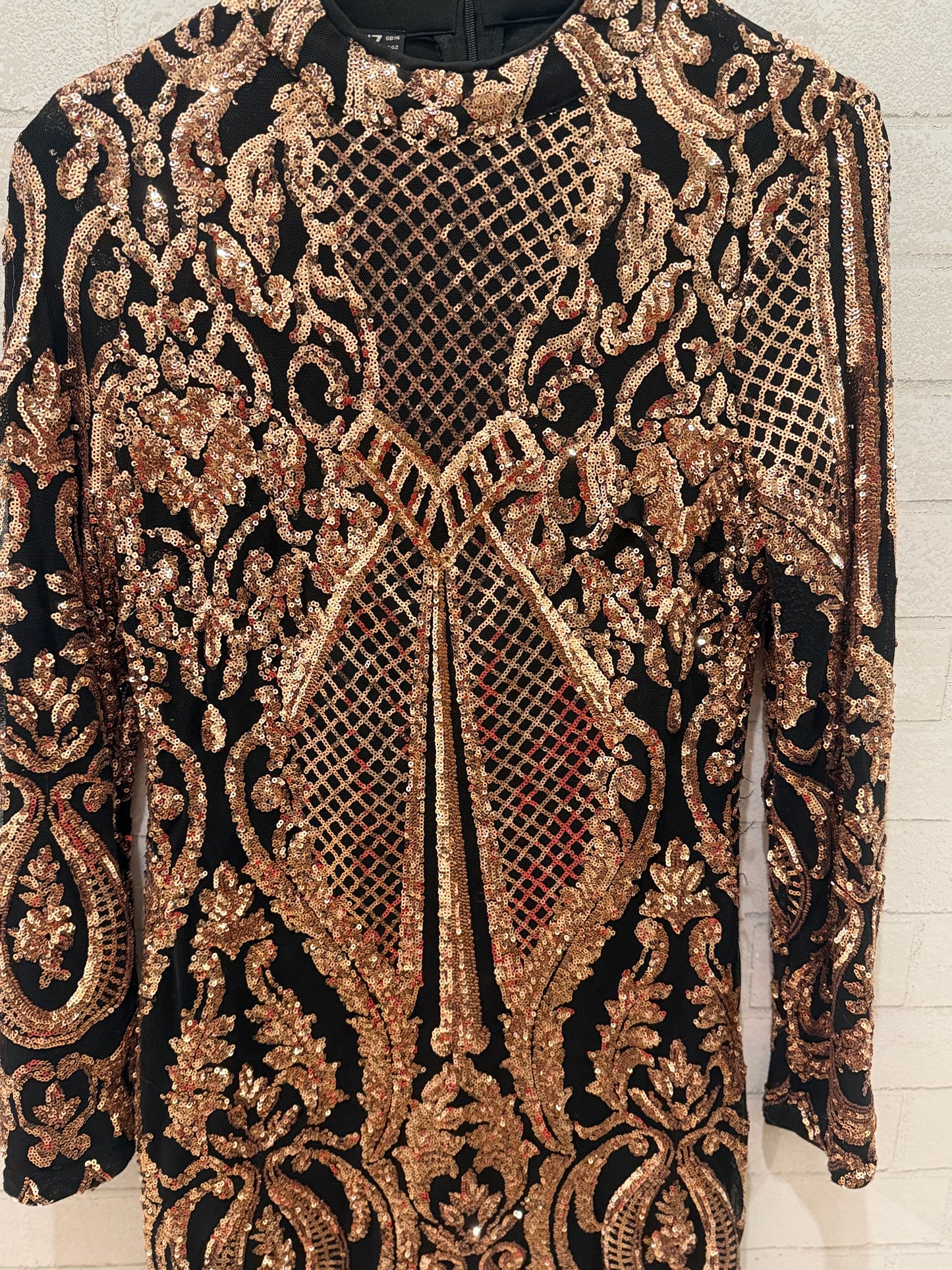 QUIZ LS Sequin Midi Dress/ US M-EU38