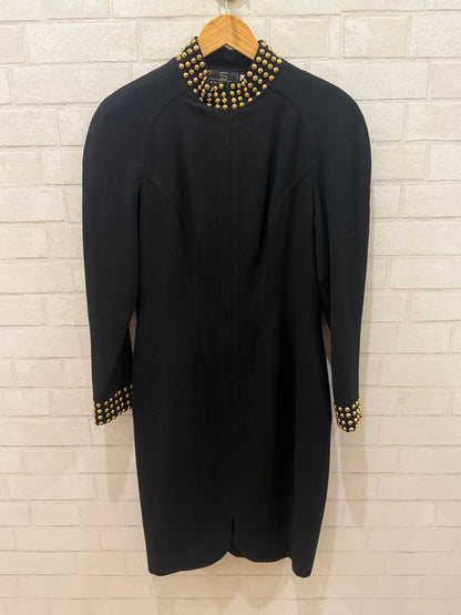 PSI COUTURE Vintage Zip Up Gold studded Sheath tulip Dress/ EU:38 -US:10