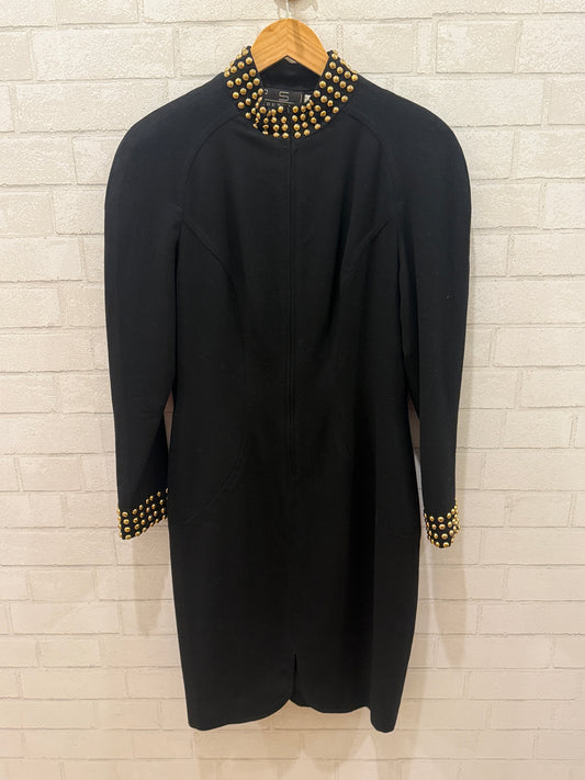 PSI COUTURE Vintage Zip Up Gold studded Sheath tulip Dress/ EU:38 -US:10