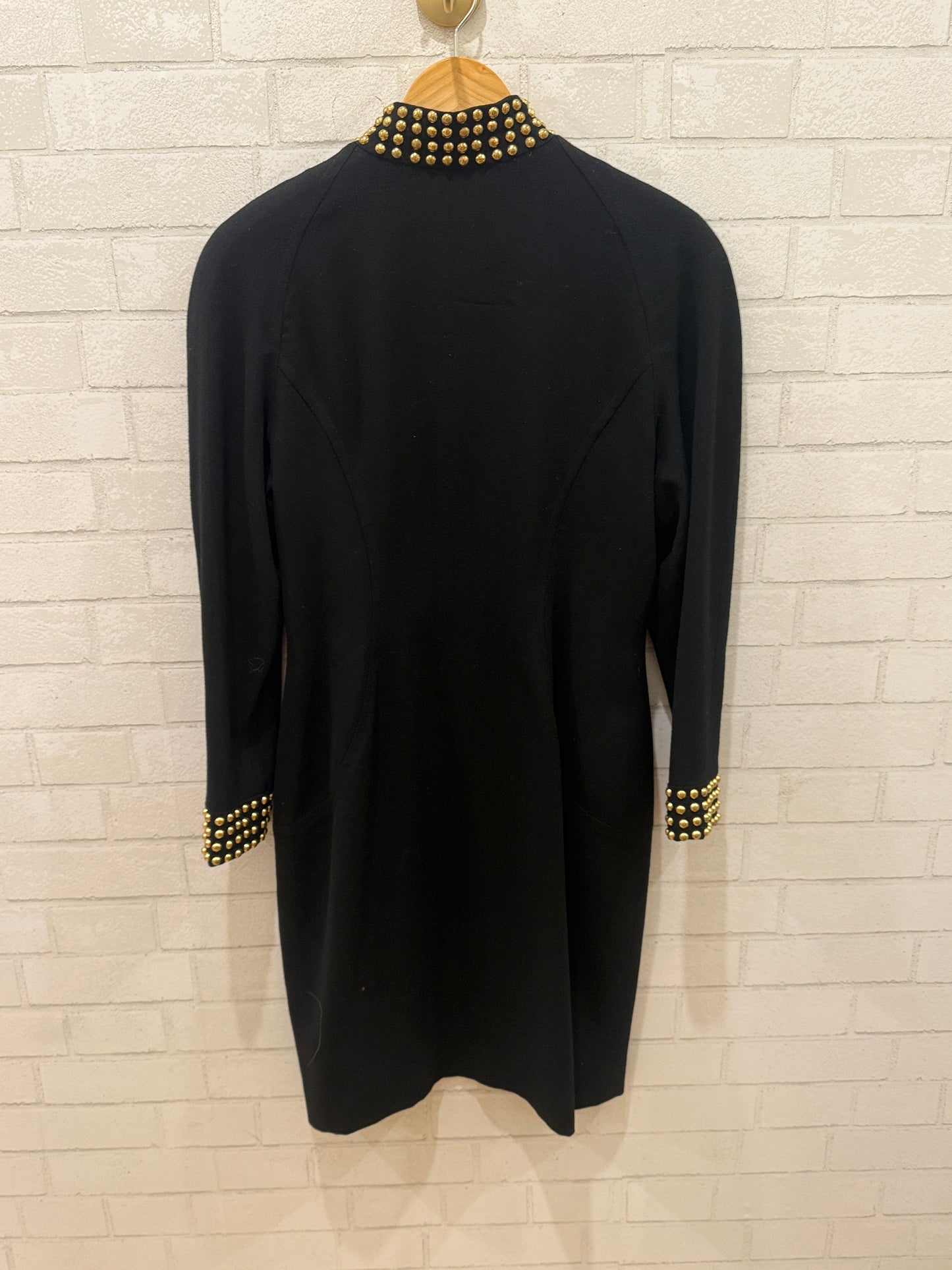 PSI COUTURE Vintage Zip Up Gold studded Sheath tulip Dress/ EU:38 -US:10