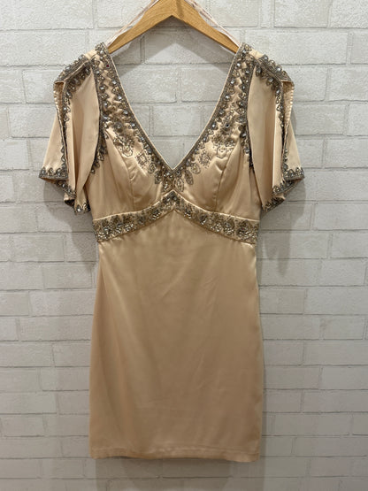 SUE WONG V-Neck Rinestone Detail Dress / M-US8