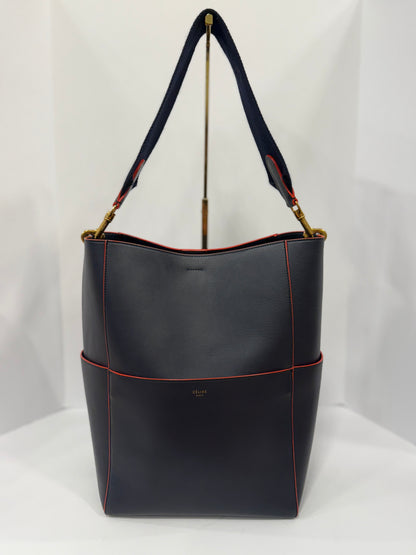 CÉLINE Leather Seau Sangle Tote Bag/OS