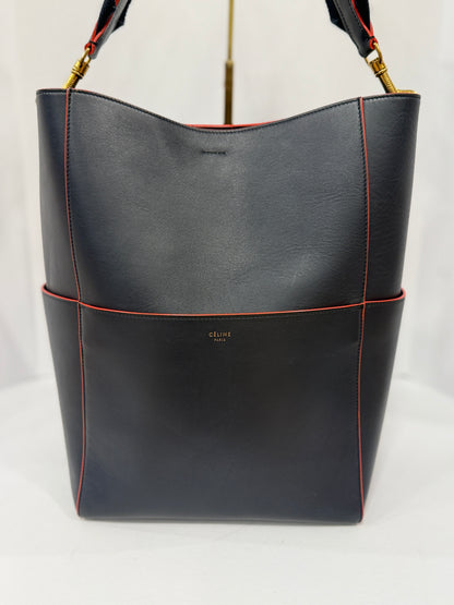 CÉLINE Leather Seau Sangle Tote Bag/OS