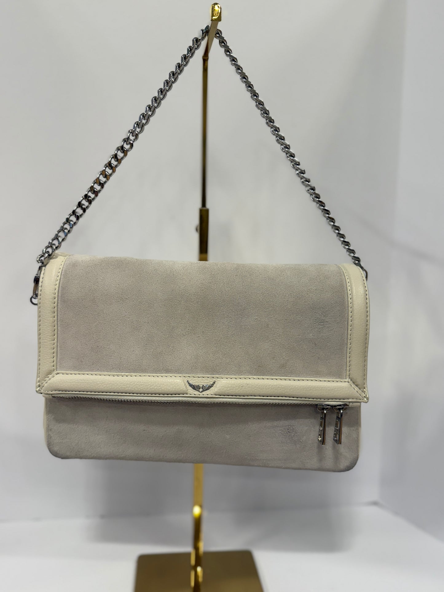 ZADIG & VOLTAIRE NWT Rock Novel Grained Leather  Shoulder Bag