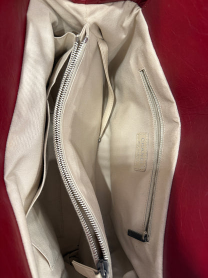 CHANEL Lambskin Red Quilted Leather Tote Bag