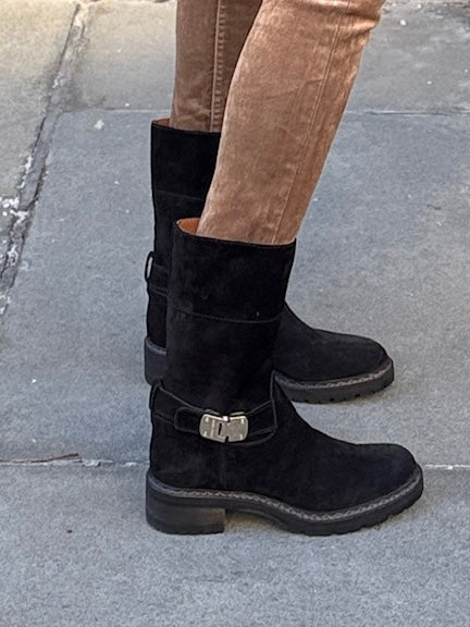 EMPORIO ARMANI Suede Mid High Boots / US7.5-EU38