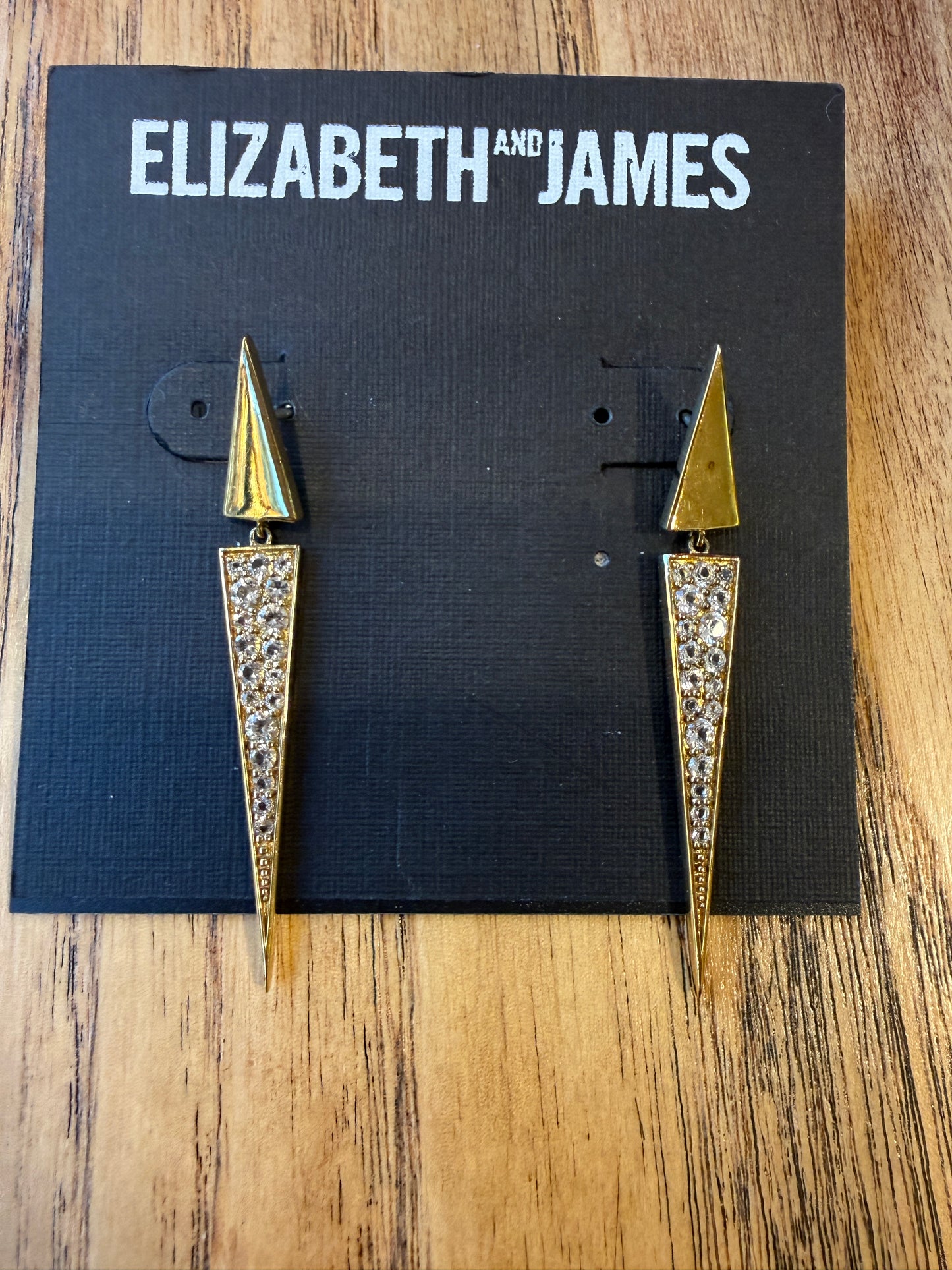 ELIZABETH and JAMES NWT Pendant Gold &Strass Earings