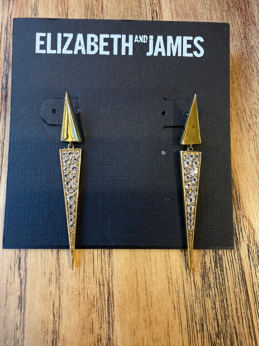 ELIZABETH and JAMES NWT Pendant Gold &Strass Earings