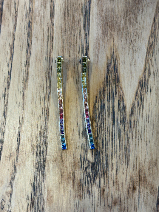 NO BRAND Rainbow Pear Peandant Earrings