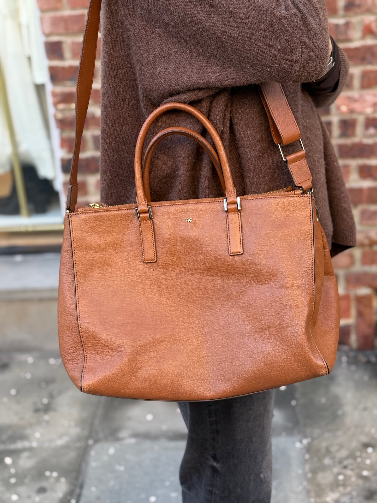 ANYA HINDMARCH Leather double Zipped Tote