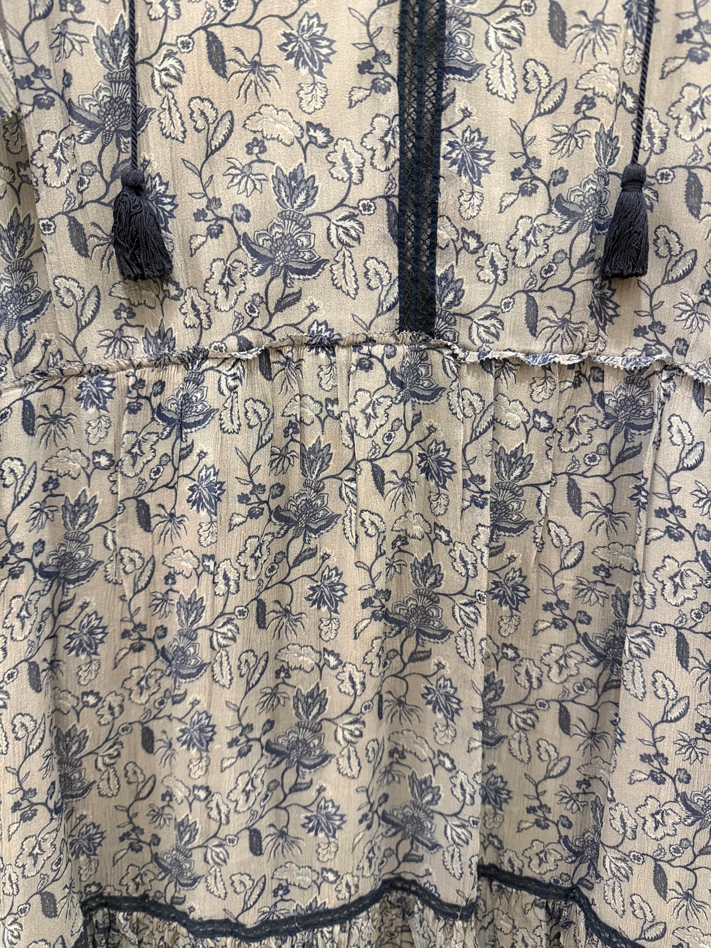 ELIE TAHARI Silk Flower Print 3/4 Sleeves Smock Dress/M-US8