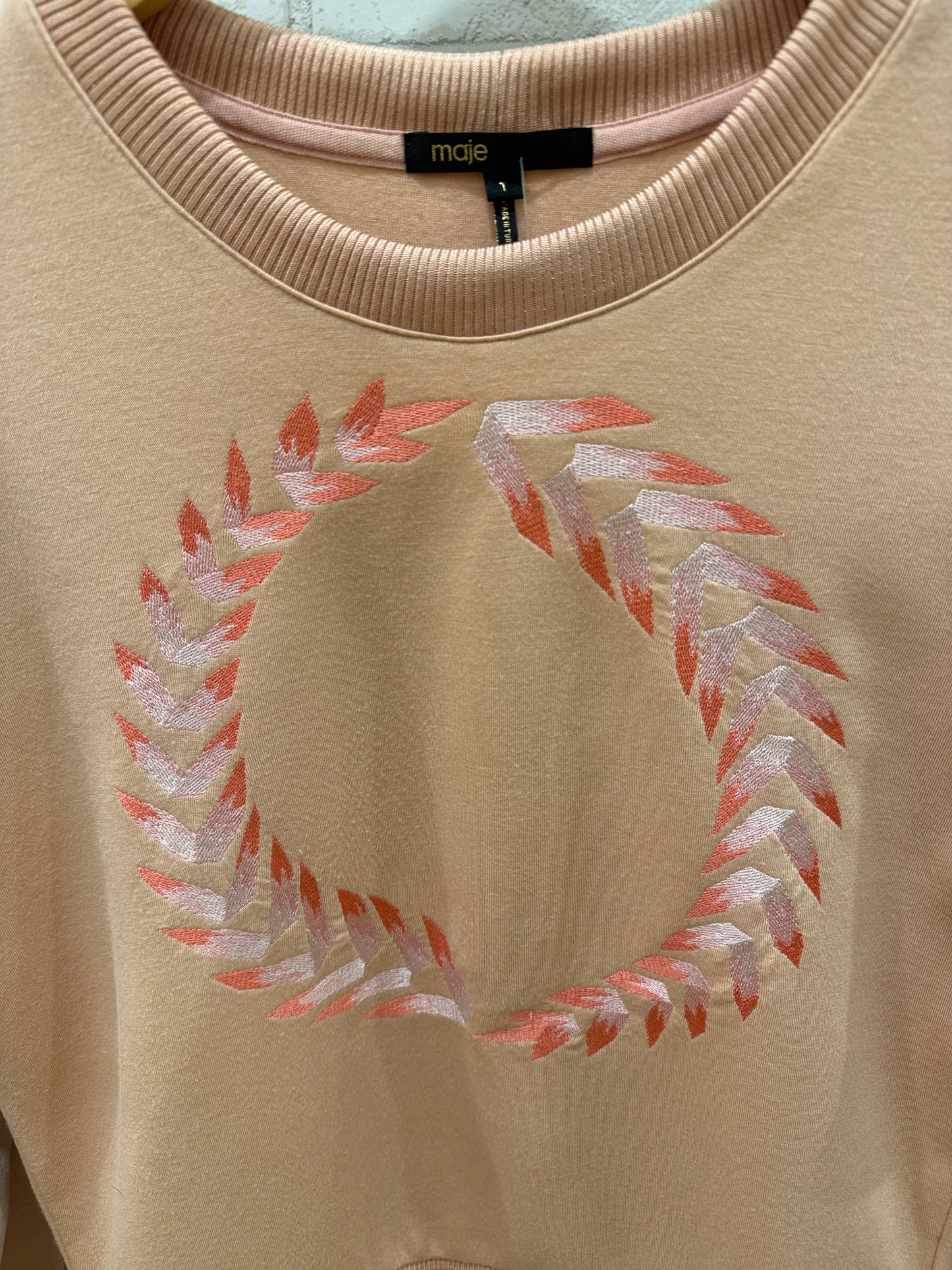 MAJE Cotton LS Printed Sweater/S