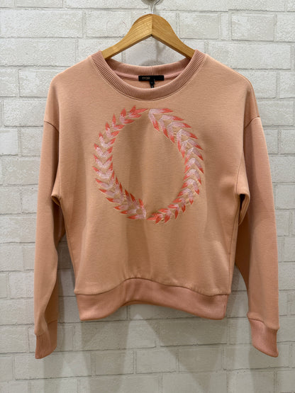MAJE Cotton LS Printed Sweater/S
