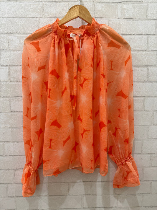 RAMY BROOK NWT Print LS Blouse/ XXS