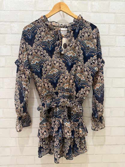 MISA LS Print Smock Mini Dress/ XS