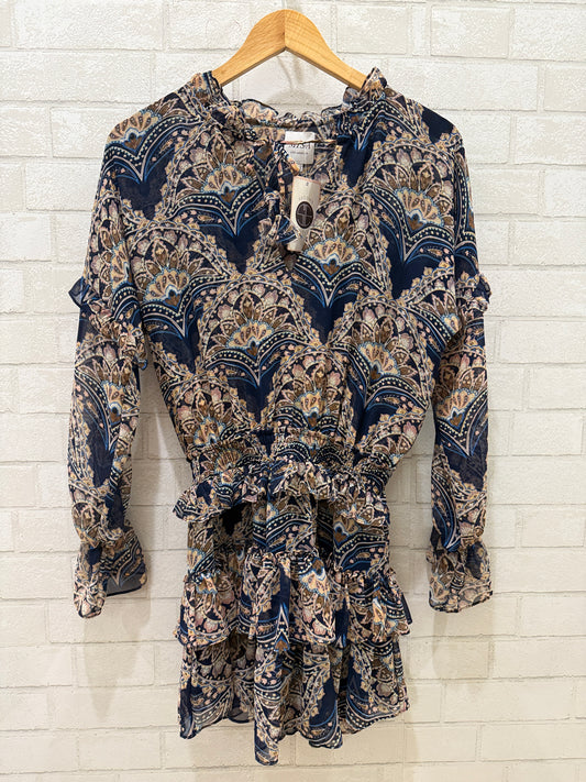 MISA LS Print Smock Mini Dress/ XS