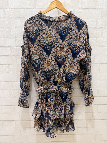 MISA LS Print Smock Mini Dress/ XS