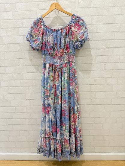 HEMANT & NANDITA SS Flower Print Skater Maxi Dress/ M